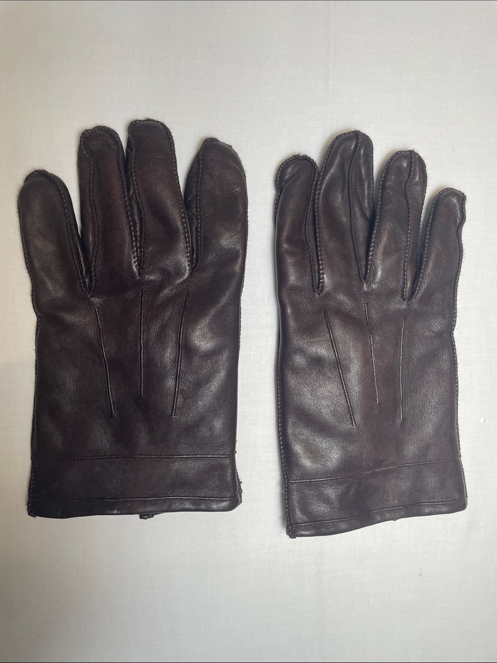 MXL Chocolate Leather Classic Driving  Gloves lined heavy stitched